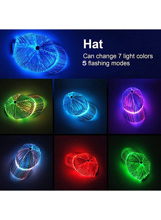 LED Optical Fiber Luminous Matching Cap White - Image 3