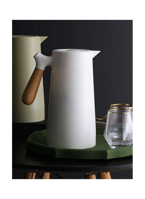 Insulated Uvacuum Thermal Jug Flask With Push Button Pourage White