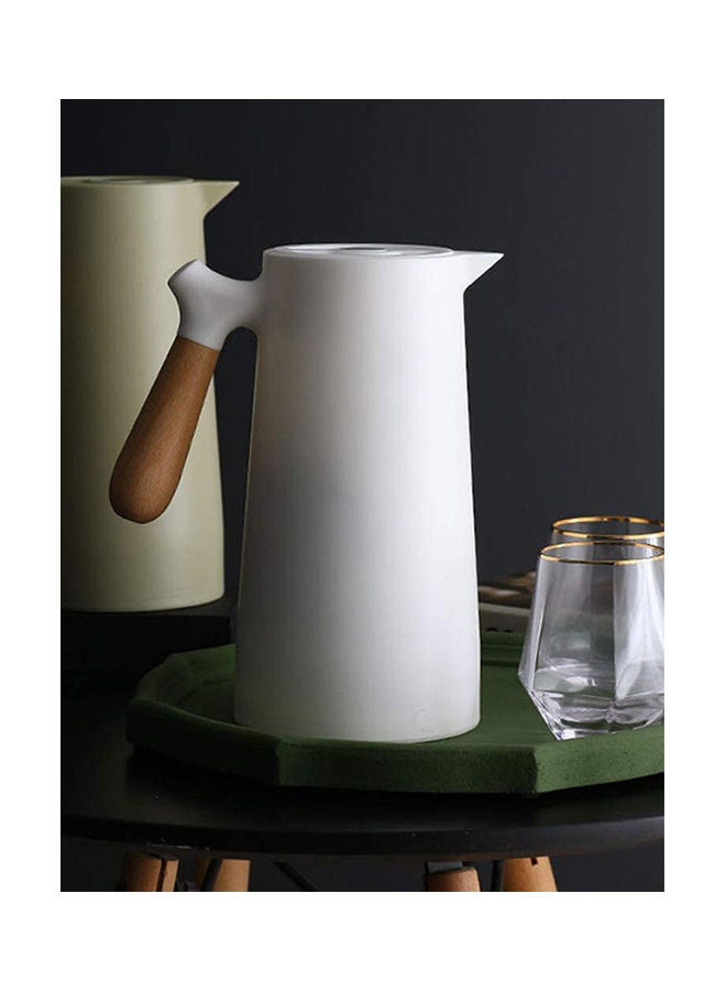 Generic - Insulated Uvacuum Thermal Jug Flask With Push Button Pourage White - Image 1