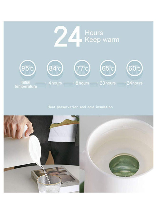 Generic - Insulated Uvacuum Thermal Jug Flask With Push Button Pourage White - Image 1