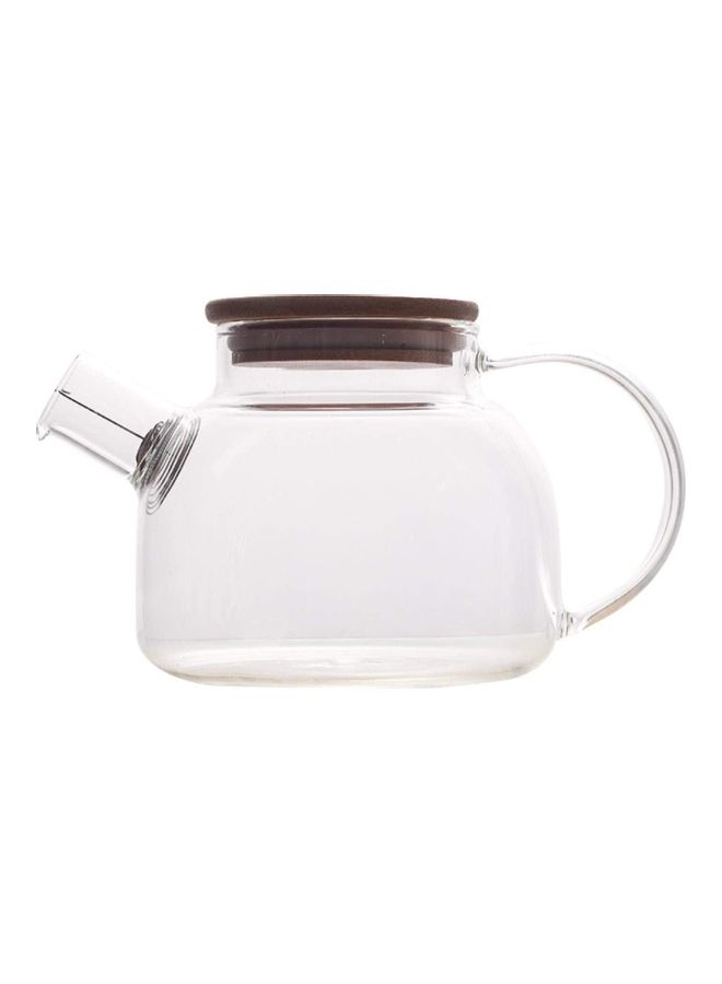 Heat Resistant Teapot With Bamboo Lid Clear 1000ml - v1621677411/N47571361A_1