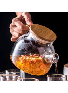 Lushh Heat Resistant Teapot With Bamboo Lid Clear 1000ml  - Image 3