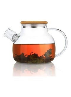 Lushh Heat Resistant Teapot With Bamboo Lid Clear 1000ml  - Image 2