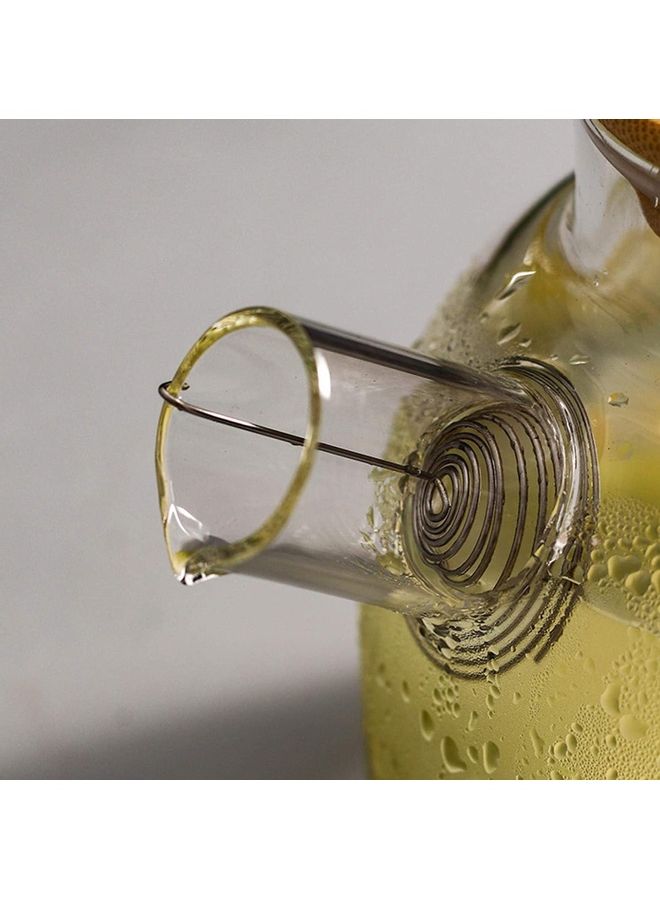 Heat Resistant Teapot With Bamboo Lid Clear 1000ml