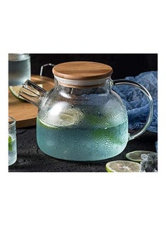 Lushh Heat Resistant Teapot With Bamboo Lid Clear 1000ml  - Image 5