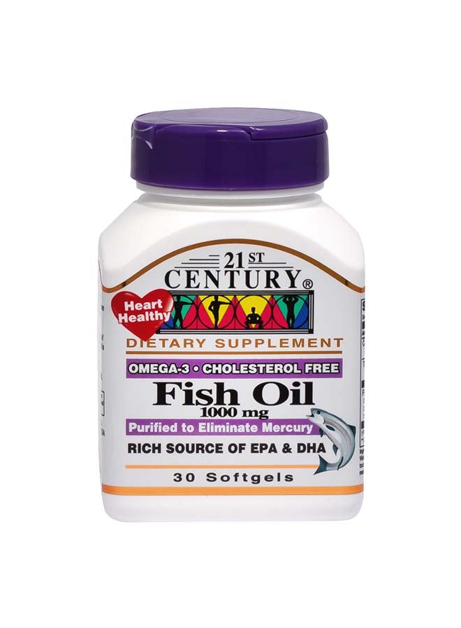 21st CENTURY - Fish Oil 1000 mg - Omega-3 30 Softgels - Image 1