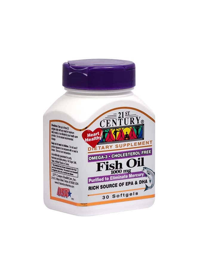 21st CENTURY - Fish Oil 1000 mg - Omega-3 30 Softgels - Image 1