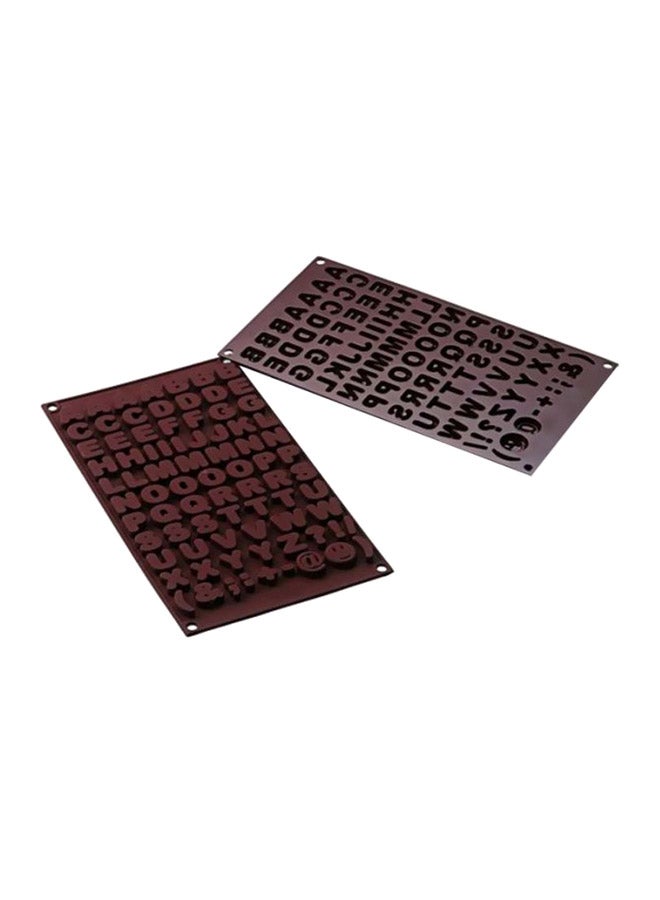سيليكومارت قوالب لإعداد الشوكولاته على شكل الحروف الأبجدية بني 2.8x1.8سم  - Image 2