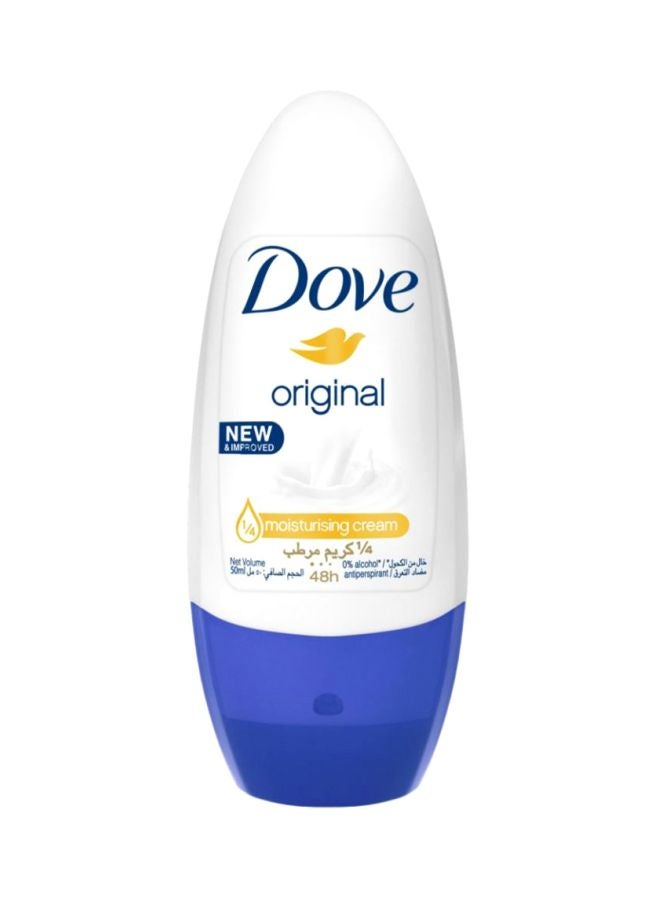 دوف مضاد أصلي للتعرق بالبكرة الدوارة مع كريم مرطب أبيض 50ملليلتر