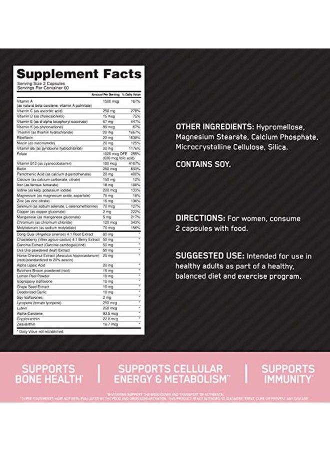 Optimum Nutrition - Opti-Women High Potency, 120 Capsules - Image 1