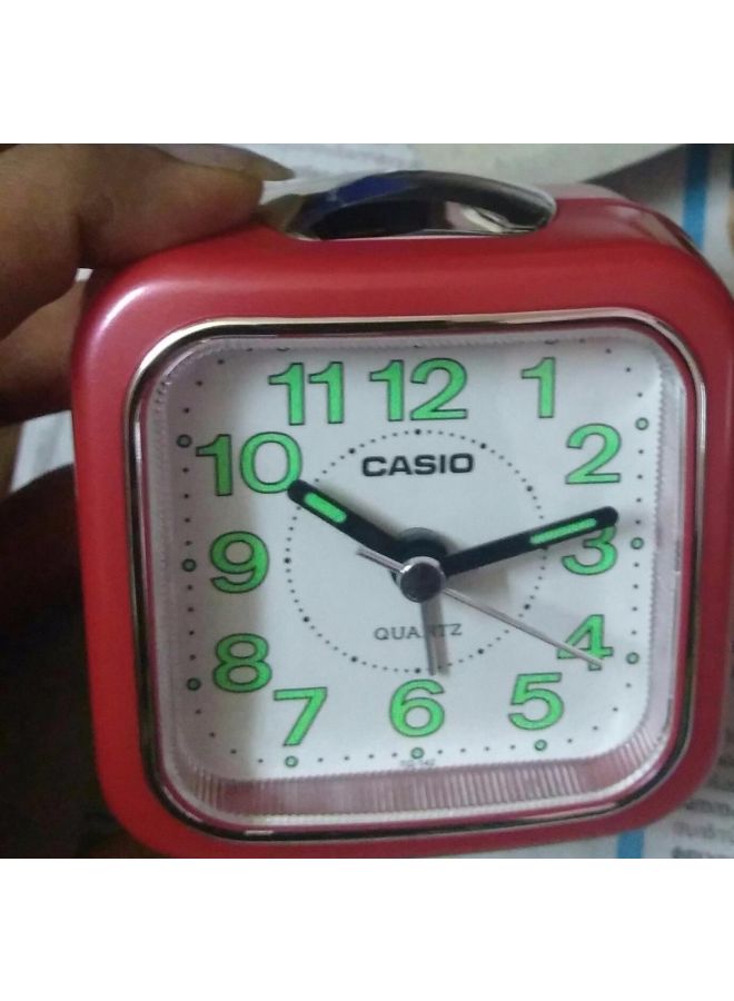 CASIO - Analog Alarm Table Clock Pink/White 77x72x49mm - Image 1