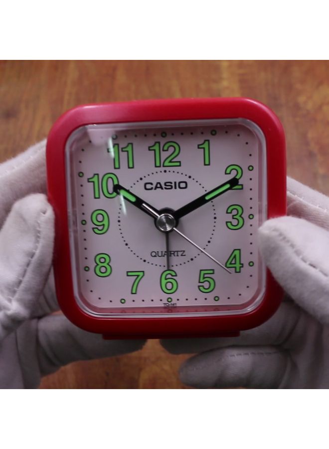 CASIO - Analog Alarm Table Clock Pink/White 77x72x49mm - Image 1