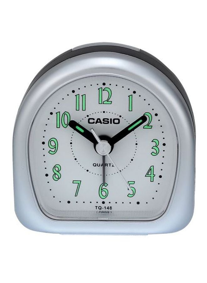 CASIO Analog Table Alarm Clock Silver/White/Black 61x61x32ml - Image 1