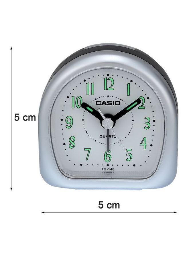 CASIO Analog Table Alarm Clock Silver/White/Black 61x61x32ml - Image 5