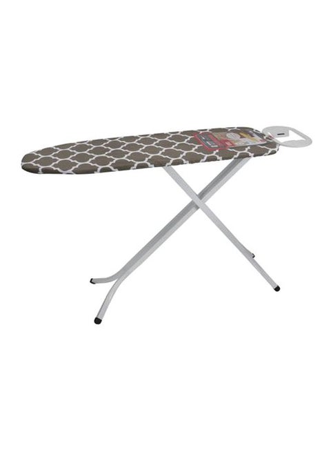 Perfect Flow Foldable Ironing Board With Heat Resistant Cover And Steam Iron Rest Multicolour 120x38cm