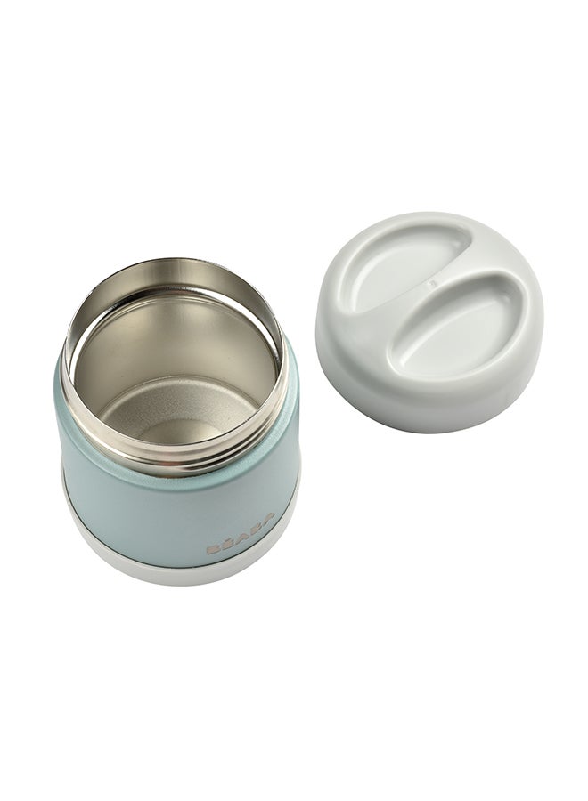 BEABA - Thermal Meal Preservation Containerfor Baby And Children100% Airtight Stainless Steel Keeps Food Hot Or Cold For More Than 5 Hours Double Layered300 Ml Grey , Green - Image 1