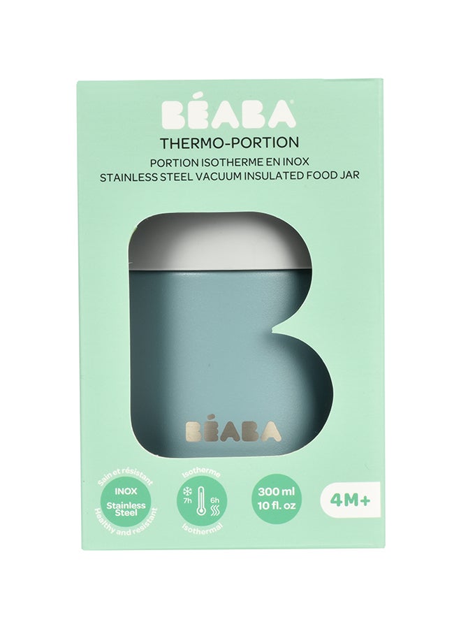 BEABA - Thermal Meal Preservation Containerfor Baby And Children100% Airtight Stainless Steel Keeps Food Hot Or Cold For More Than 5 Hours Double Layered300 Ml Grey , Green - Image 1