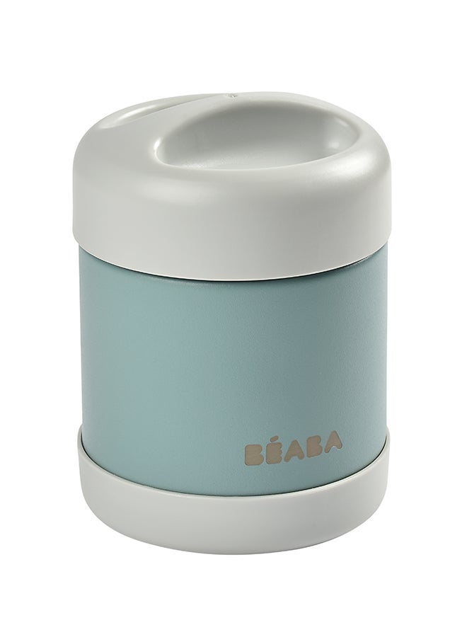 BEABA - Thermal Meal Preservation Containerfor Baby And Children100% Airtight Stainless Steel Keeps Food Hot Or Cold For More Than 5 Hours Double Layered300 Ml Grey , Green - Image 1