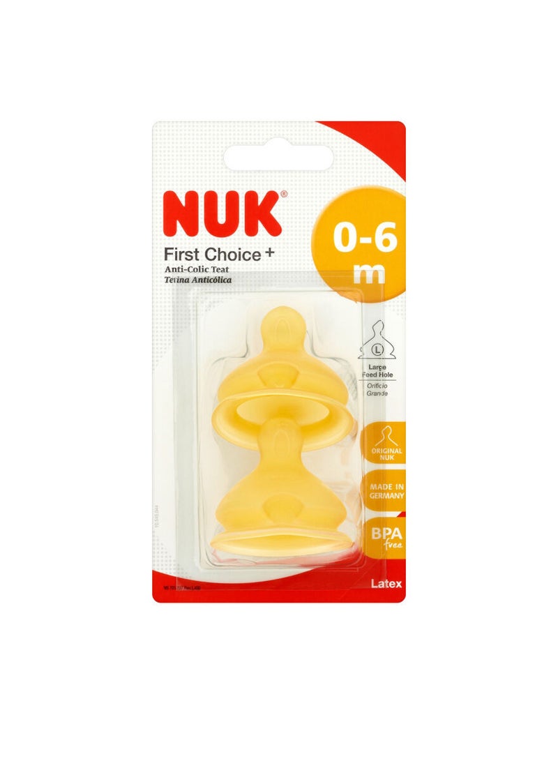 NUK - 2-Piece Teats First Choice + Latex / L / 0-6M - Image 1