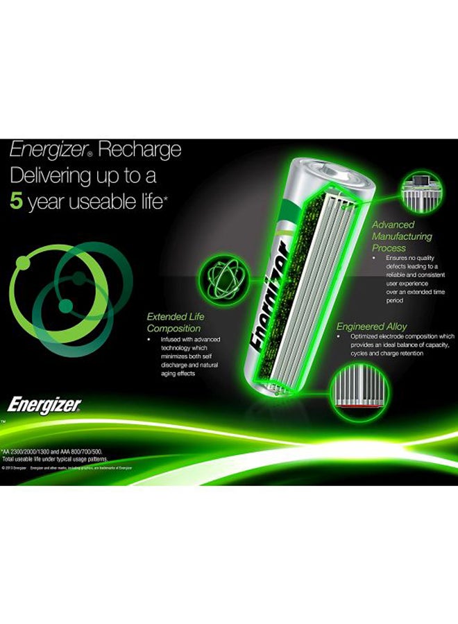 Energizer Rechargeable AAA Batteries NH12 BP2 Silver/Green - Image 3