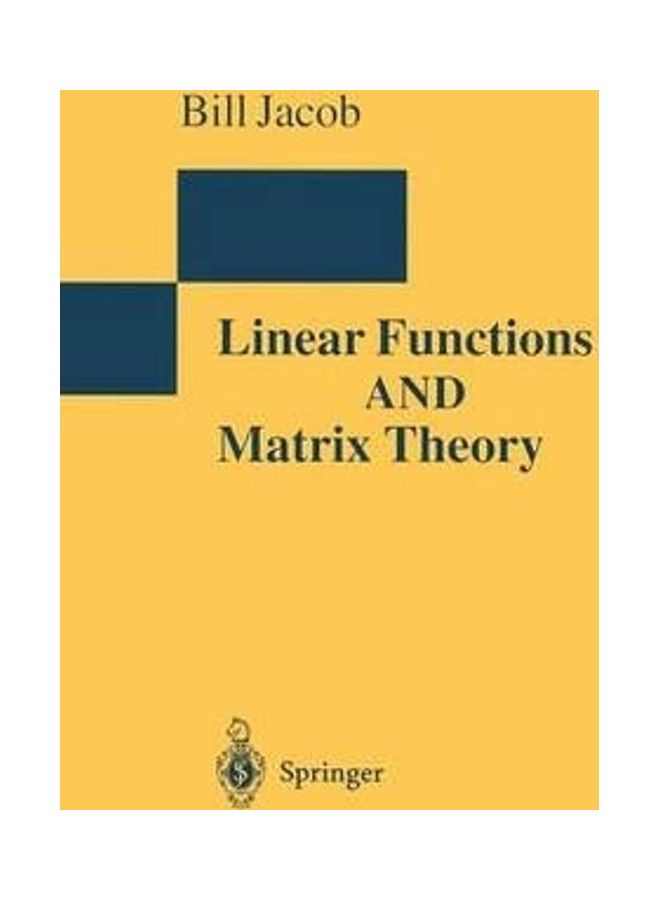 Linear Functions And Matrix Theory Paperback English by Bill Jacob 