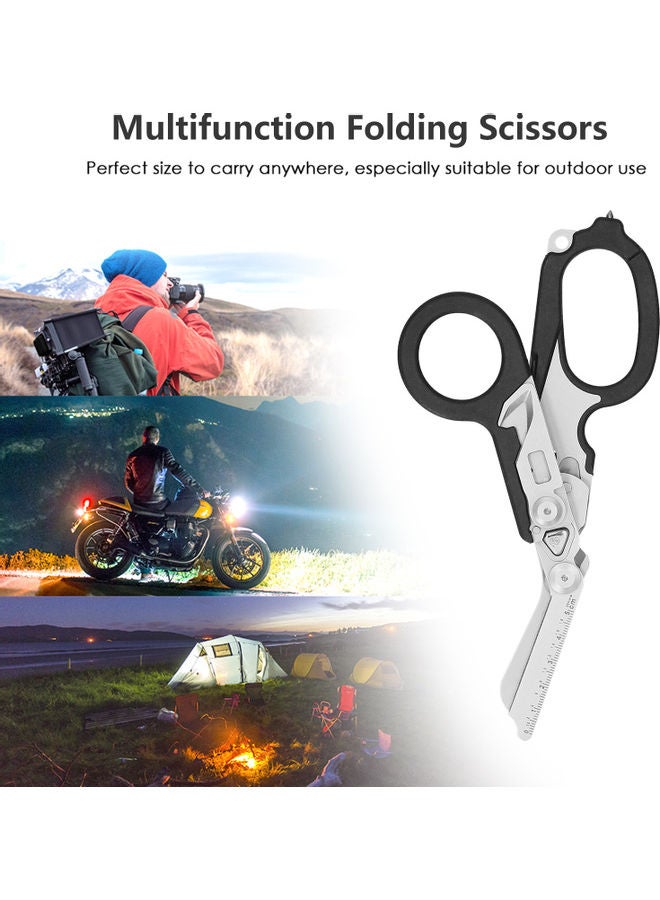 KKmoon Folding Multi Tool Scissors Black/Silver - Image 2