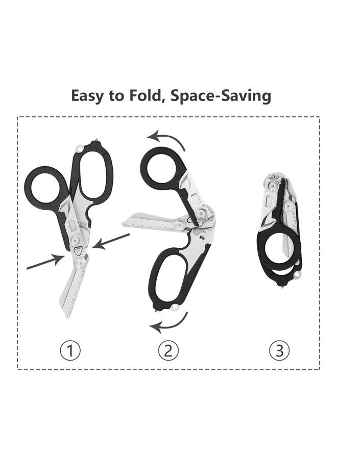 KKmoon Folding Multi Tool Scissors Black/Silver - Image 4