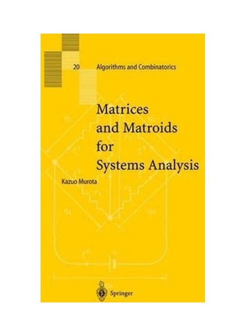 Matrices And Matroids For Systems Analysis Hardcover English by Kazuo Murota - 38232