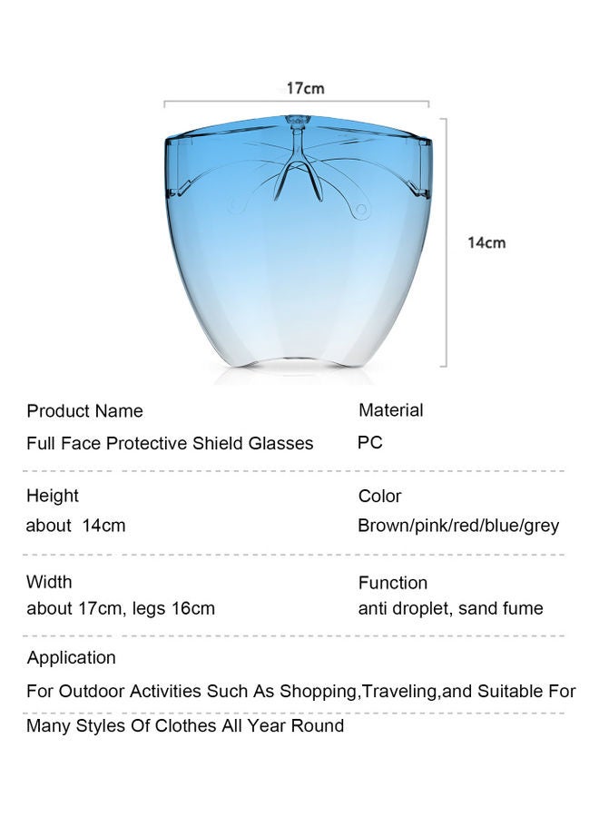 KKmoon Anti-fog Protective Full Face Shield Glasses Blue  - Image 3