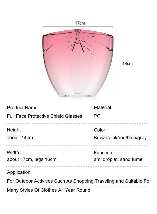 KKmoon - Anti-fog Protective Full Face Shield Glasses Pink/Clear - Image 1