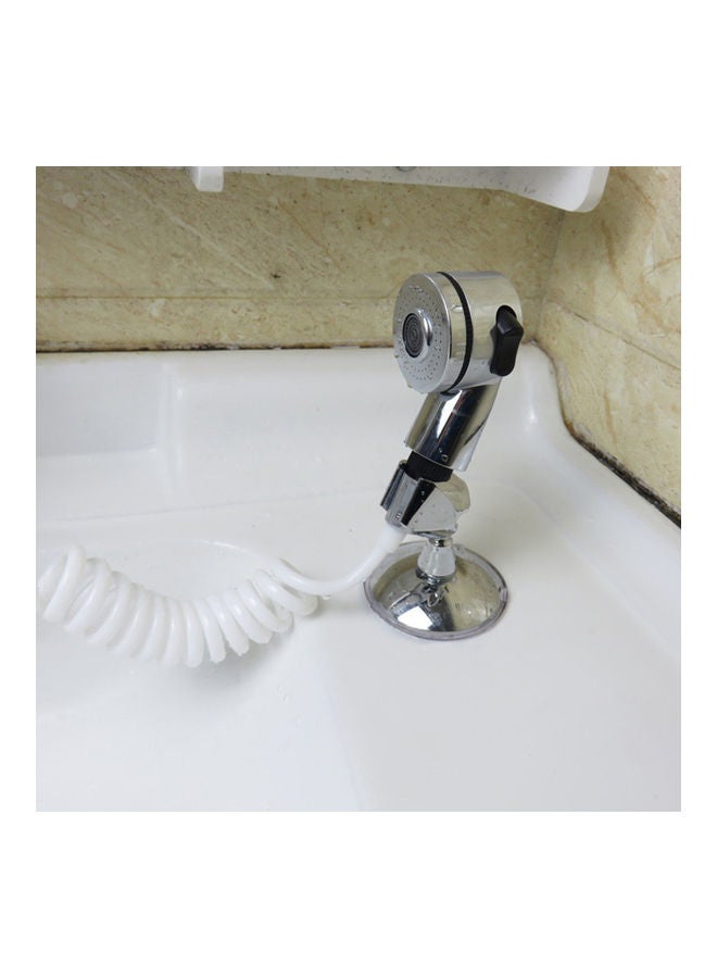 Bathroom Faucet Handheld Shower Spray Silver/White 21 x 11 x 14cm - Image 2