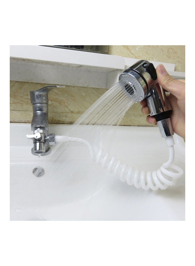 Bathroom Faucet Handheld Shower Spray Silver/White 21 x 11 x 14cm - Image 3