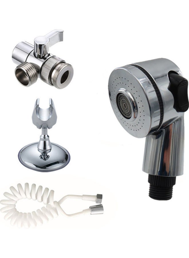 Bathroom Faucet Handheld Shower Spray Silver/White 21 x 11 x 14cm - Image 1