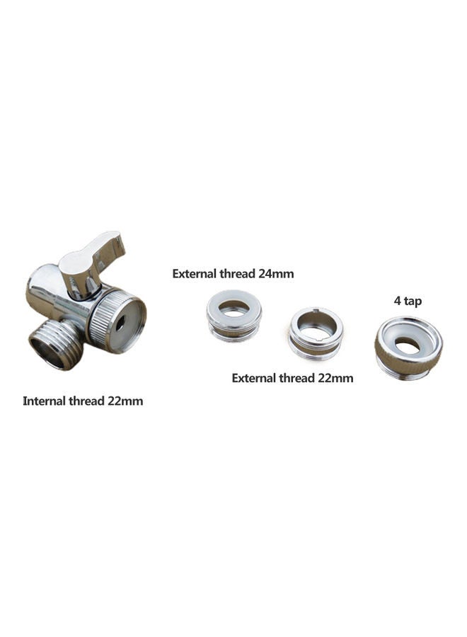 Bathroom Faucet Handheld Shower Spray Silver/White 21 x 11 x 14cm - Image 4