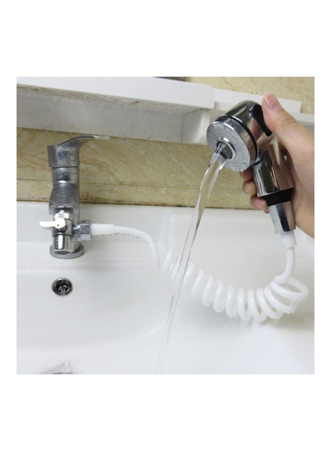 Bathroom Faucet Handheld Shower Spray Silver/White 21 x 11 x 14cm - Image 5
