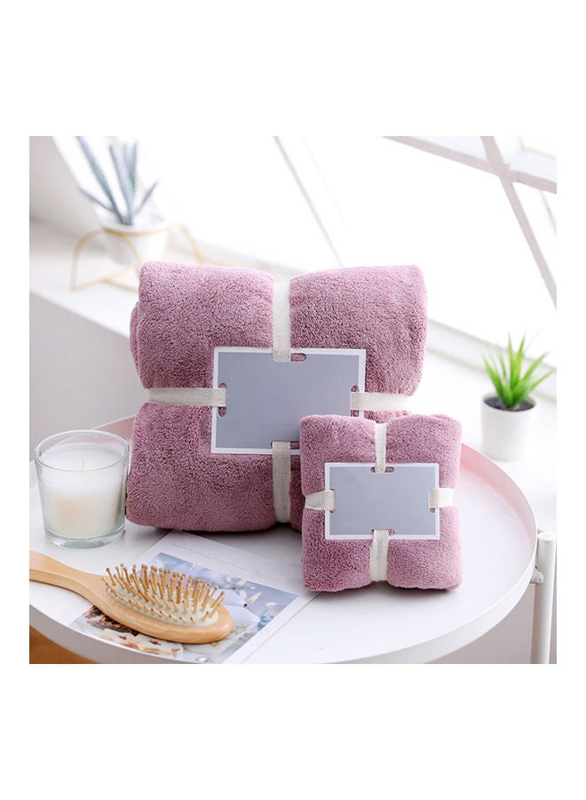 2-Piece Bath Shower and Hand Towel Set Purple 22 x 12 x 22cm - Image 2