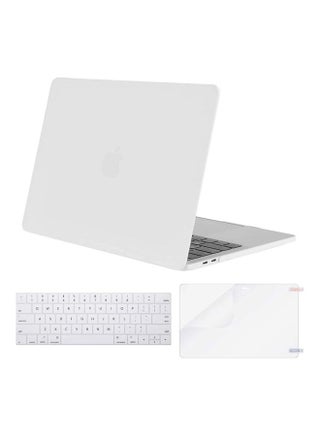 MacBook Pro 13 inch Case Touchbar 2019 2018 2017 2016 Release A2159 A1989 A1706 A1708, Plastic Pattern Hard Shell Case & Keyboard Cover & Screen Protector Touch bar White - v1621829773/N47586027A_1