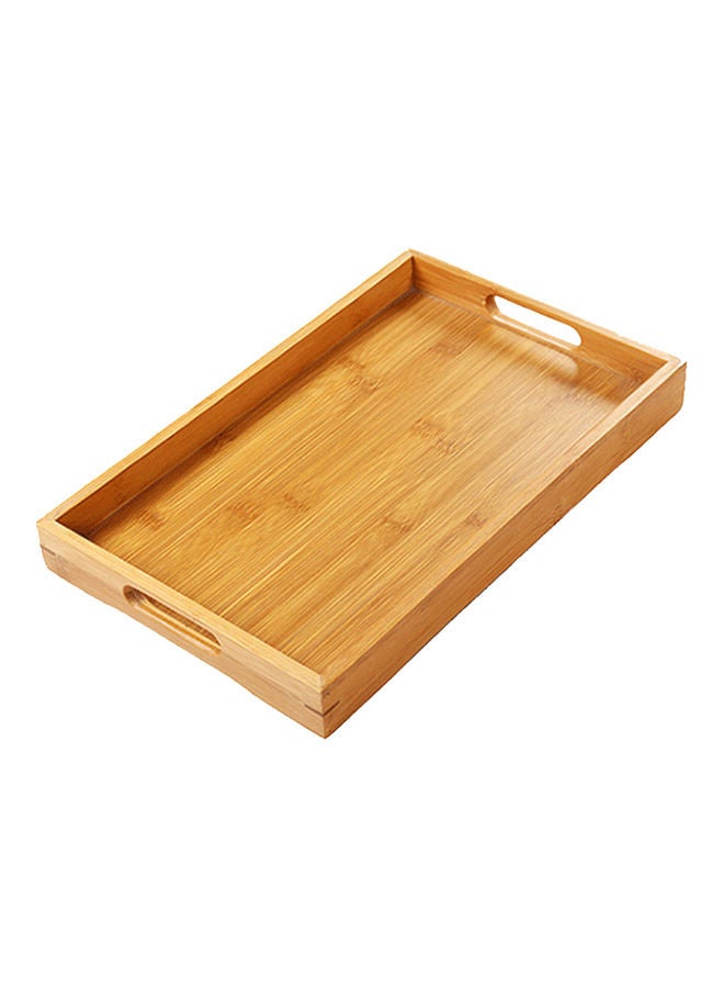 Bamboo Decorative Serving Tray with Handle Beige 38 x 4.50 x 25cm 