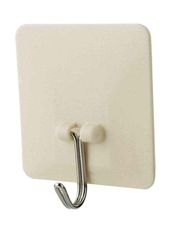 Self Adhesive Towel Hanging Hook White/Silver 6 x 4 x 6cm