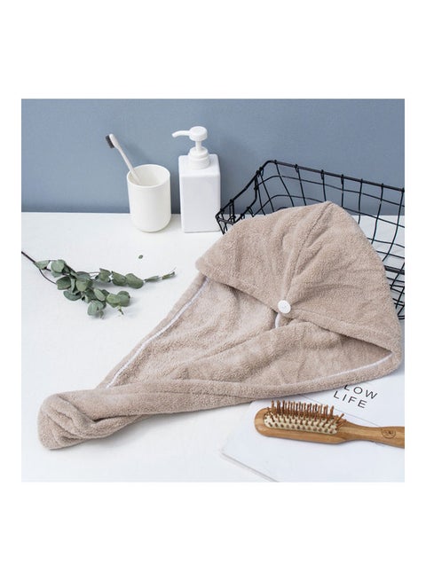 Microfiber Soft Water Absorbent Hair Towel Grey 16 x 3 x 12cm