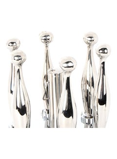 Squalo 6-Piece Serving and Cooking Tool Set with Stand Silver  - Image 2