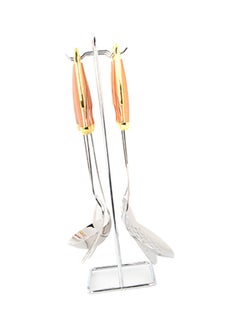 Squalo 6-Piece Serving and Cooking Tool Set with Stand Silver/Gold  - Image 2