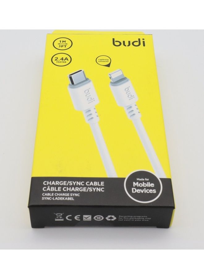 budi Charge And Sync Cable White  - Image 5