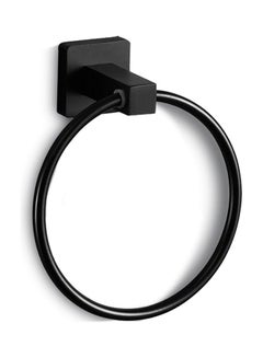 Generic Wall Mount Stainless Steel Towel Ring Holder Black 19 x 6.50 x 11cm  - Image 1