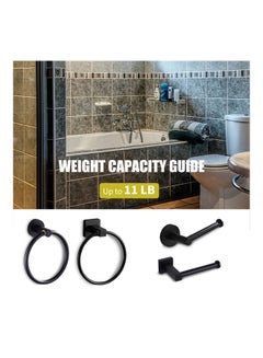 Generic Wall Mount Stainless Steel Towel Ring Holder Black 19 x 6.50 x 11cm  - Image 2