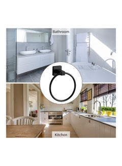 Generic Wall Mount Stainless Steel Towel Ring Holder Black 19 x 6.50 x 11cm  - Image 5