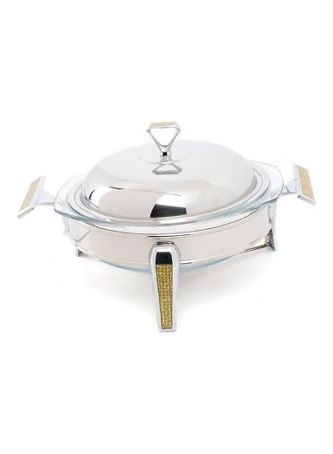Squalo Cooking Pot with Lid and Base Silver 50 x 37 x 12cm 