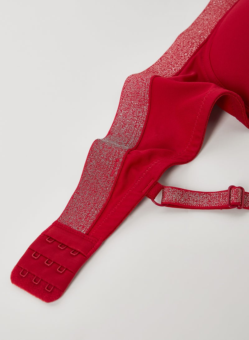 zivame - Shine & Shimmer Padded Non-Wired T-Shirt Bra Cerise - Image 1
