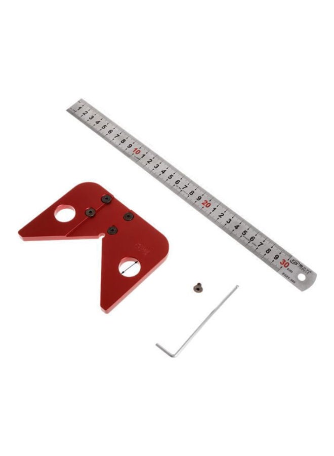 Center Finder Measuring Tool Red/Silver 16x5x15cm - Image 1
