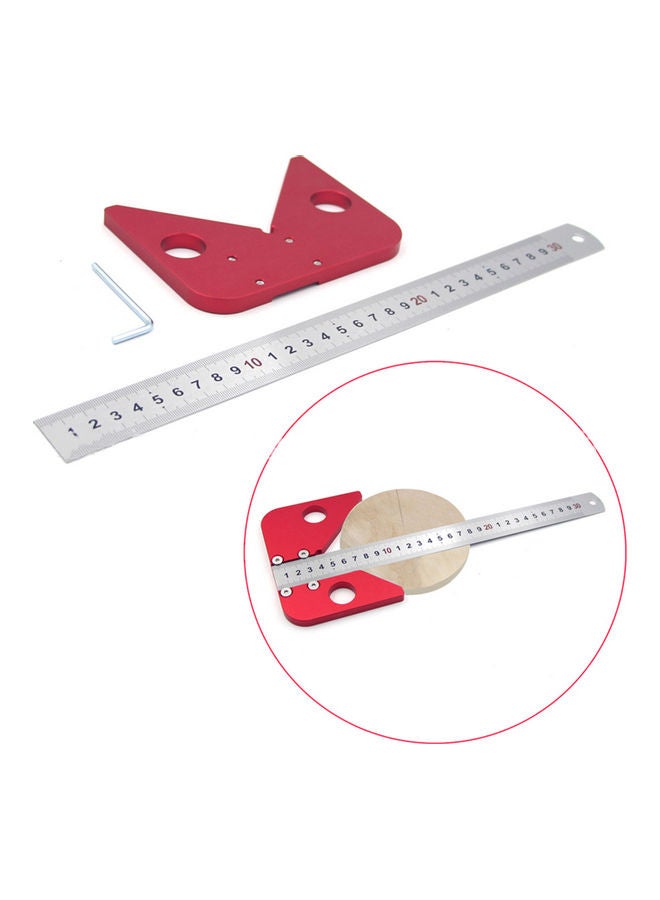 Center Finder Measuring Tool Red/Silver 16x5x15cm - Image 4